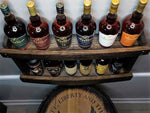 Load image into Gallery viewer, Bourbon Whiskey Barrel Stave Shelf, 2 Levels, Torched Liquor Shelf, Top View
