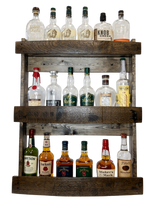 Load image into Gallery viewer, Espresso 3-Tier Barrel Stave Shelf
