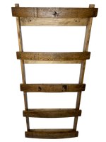 Load image into Gallery viewer, Dark Walnut 5 tier wooden bourbon whiskey barrel stave shelf top angled
