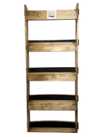Load image into Gallery viewer, Dark Walnut 5 tier wooden bourbon whiskey barrel stave shelf back
