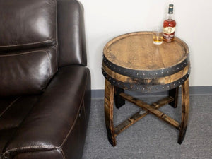 Bourbon Barrel Table, Quarter Barrel Side Table