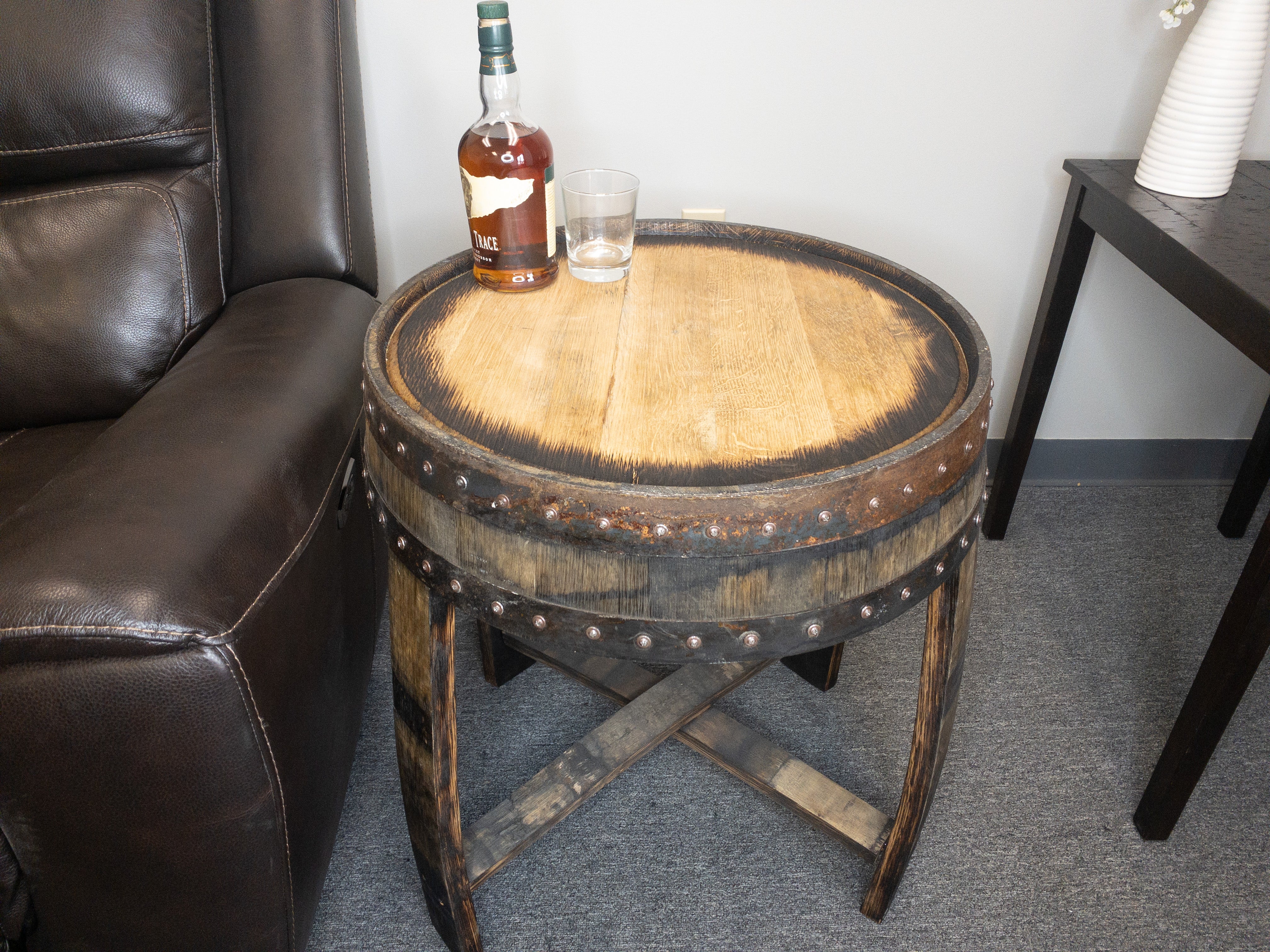 Bourbon Barrel Table, Quarter Barrel Side Table